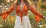 OM ~ Glow In This Wrap/Tie In Front Top!