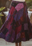 PURPLE  ~ Patchwork Cotton Wrap Skirt!
