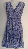 BLUE & WHITE ~ Silk Blend Summer Dress!