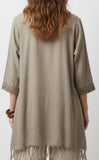 BOHEMIAN ~ Tasseled Hem Long Top!