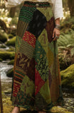 EARTHY GREEN  ~ Patchwork Cotton Wrap Skirt!