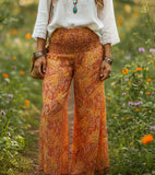 YELLOW  ~ Wide Leg Paisley Pants !