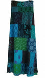 BLUE  ~ Patchwork Cotton Wrap Skirt!