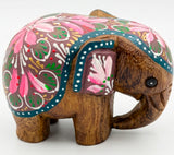HANDMADE & HAND PAINTED ~ Wooden Elephant!